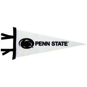 white felt pennant with Athletic Logo and Penn State 15" x 6"